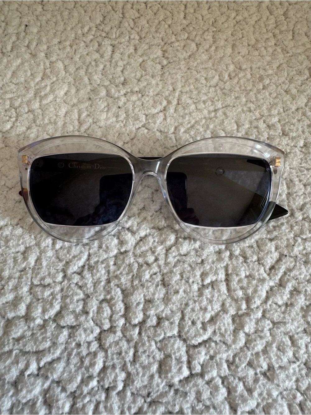 Dior Dior Mania 2 Havana Clear Plastic Blue Lense Suunglasses